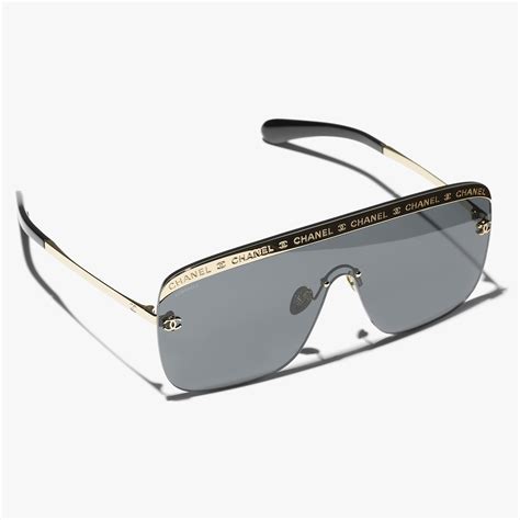 chanel gold shield sunglasses